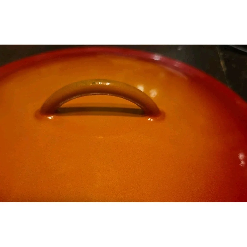 VTG Descoware Belgium Flame Cast Iron Replacement Lid  FE 24 Orange Enamel